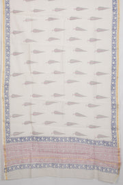 Blue Vanaspathi Printed Silk Cotton 3-Piece Salwar Suit Material   - Avishya