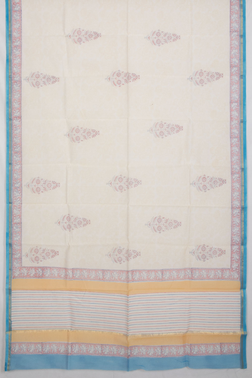 Orange Vanaspathi Printed Silk Cotton 3-Piece Salwar Suit Material - Avishya