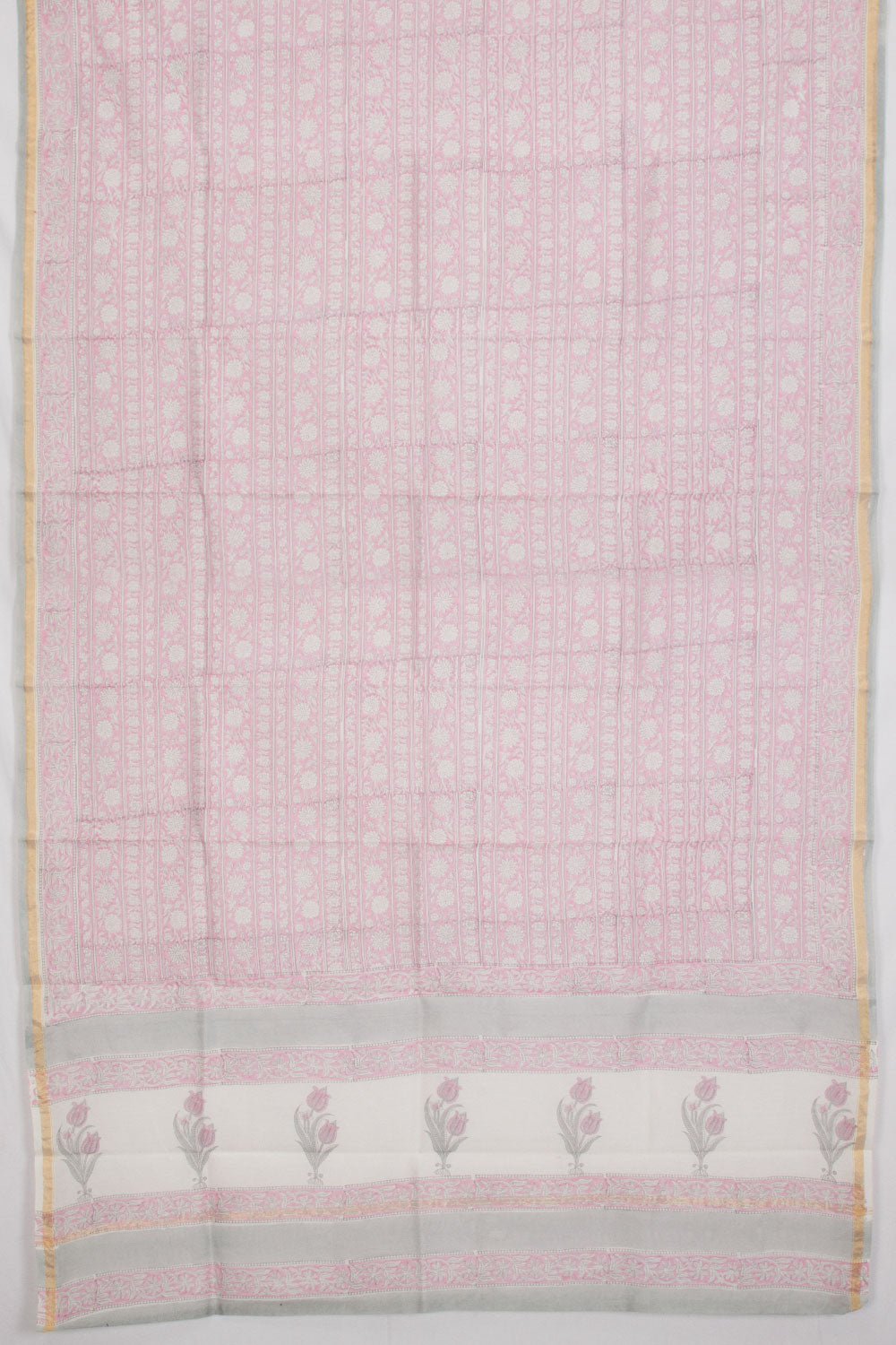 Beige Vanaspathi Printed Silk Cotton 3-Piece Salwar Suit Material - Avishya