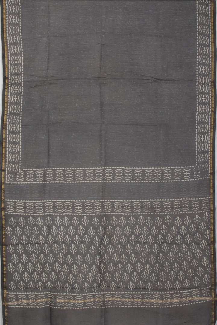 Black Vanaspathi Printed Silk Cotton 3-Piece Salwar Suit Material - Avishya