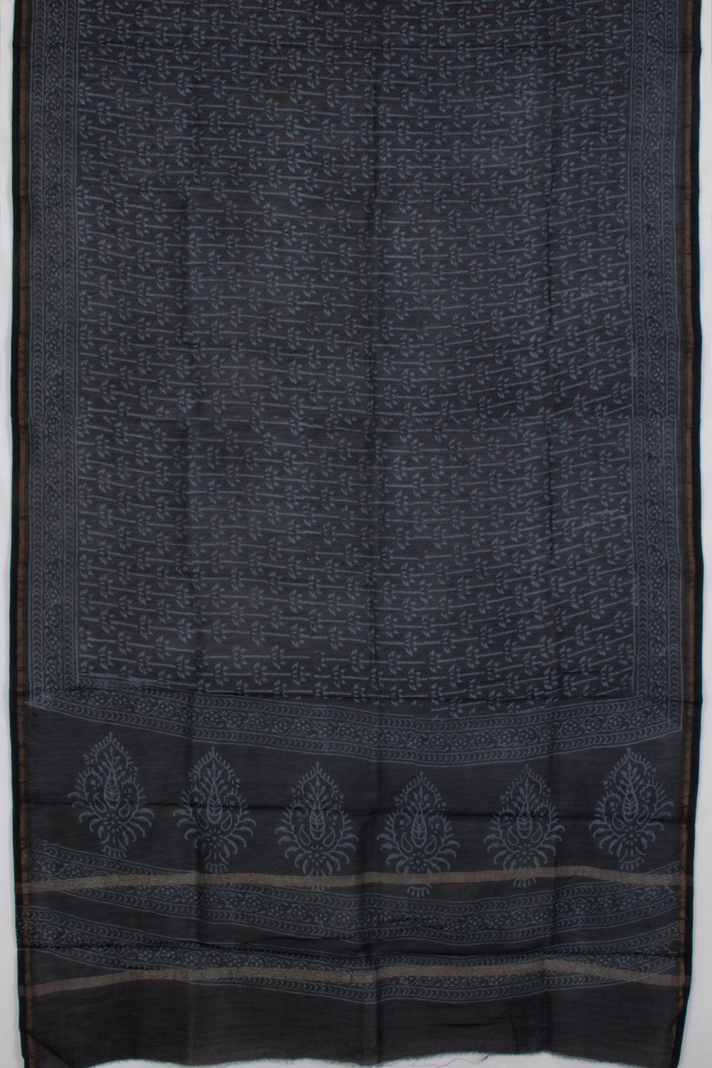 Black Vanaspathi Printed Cotton 3-Piece Salwar Suit Material 10067461
