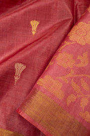 Red Handloom Kosa silk saree - Avishya