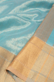 Blue Handloom Maheshwari Tissue Silk Saree  - Avishya