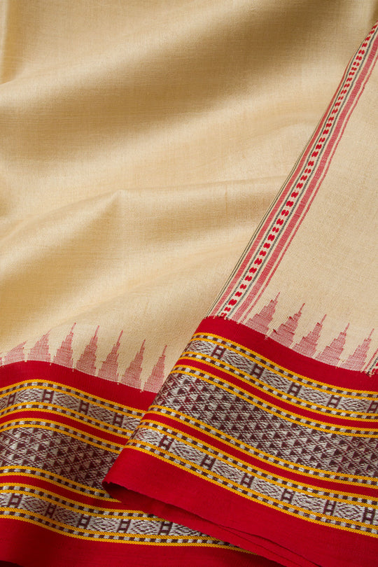 Green - Vidarbha Bamboo Tussar Cotton Dobby Border Handloom Saree 10