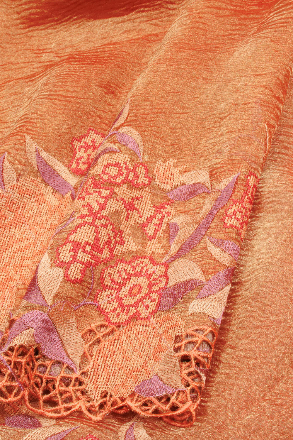 Hand Embroidery Pure Crush Organza Tissue Saree - Avishya