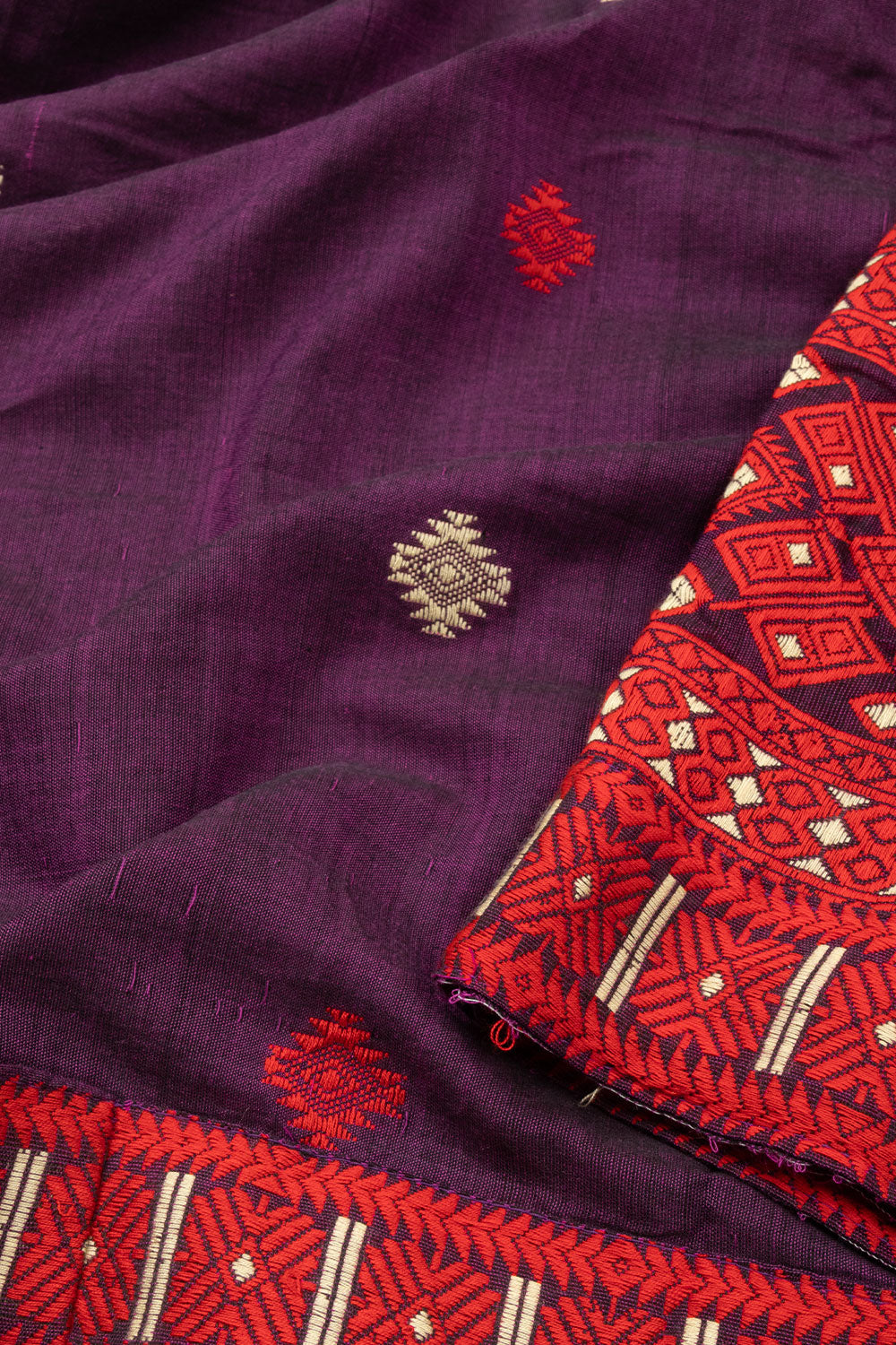 Violet Handloom Assam Cotton Saree - Avishya