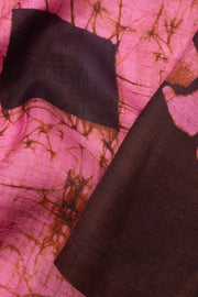 Candy Pink Batik Silk Saree-Avishya