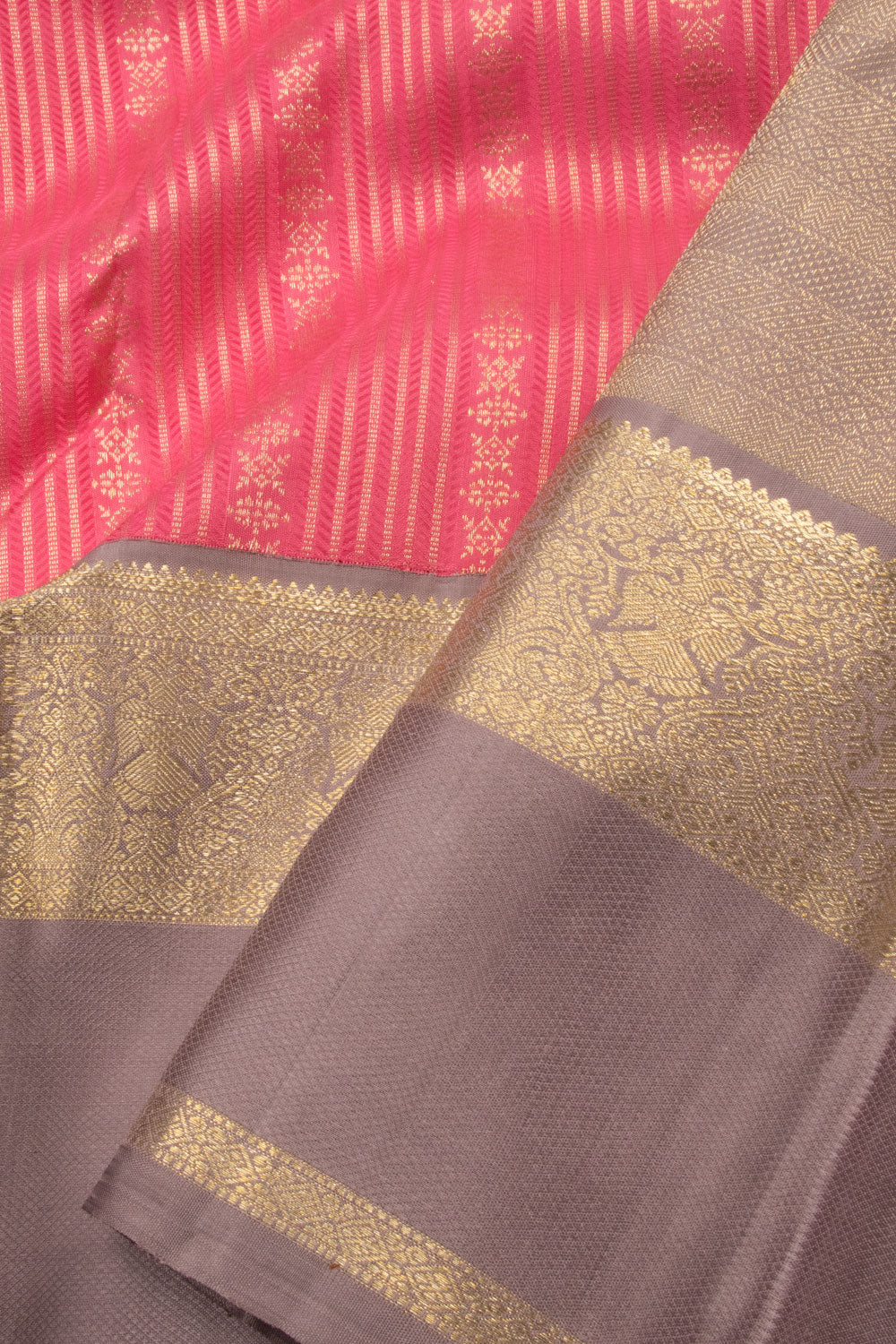 Brink Pink Bridal Korvai Kanjivaram Silk Saree - Avishya