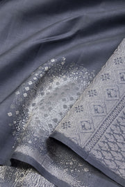 Lava Grey Handloom Kanjivaram silk saree - Avishya