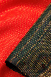 International Orange Handloom Kanjivaram silk saree - Avishya