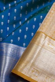 Cobalt Blue Handloom Kanjivaram silk saree - Avishya