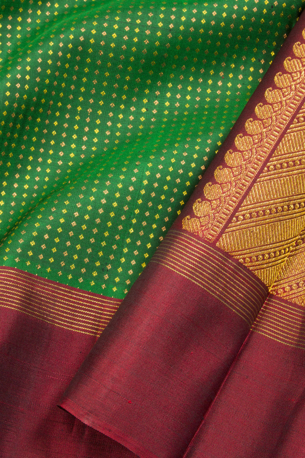 Green Handloom Kanjivaram silk saree - Avishya