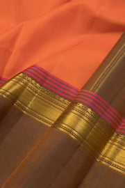 Orange Handloom Kanjivaram silk saree - Avishya