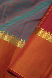 Graphite Grey Handloom Kanjivaram silk saree - Avishya
