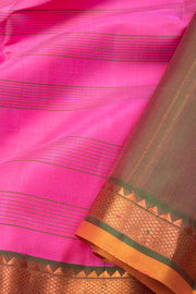Hot Pink Handloom Kanjivaram silk saree - Avishya