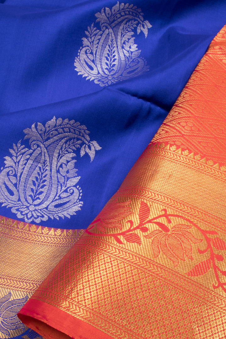 Navy Blue Kanjivaram Soft Silk Saree - Avishya