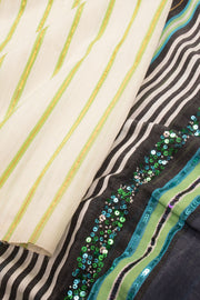 White Tussar Cotton Sequin Embroidered Saree -Avishya