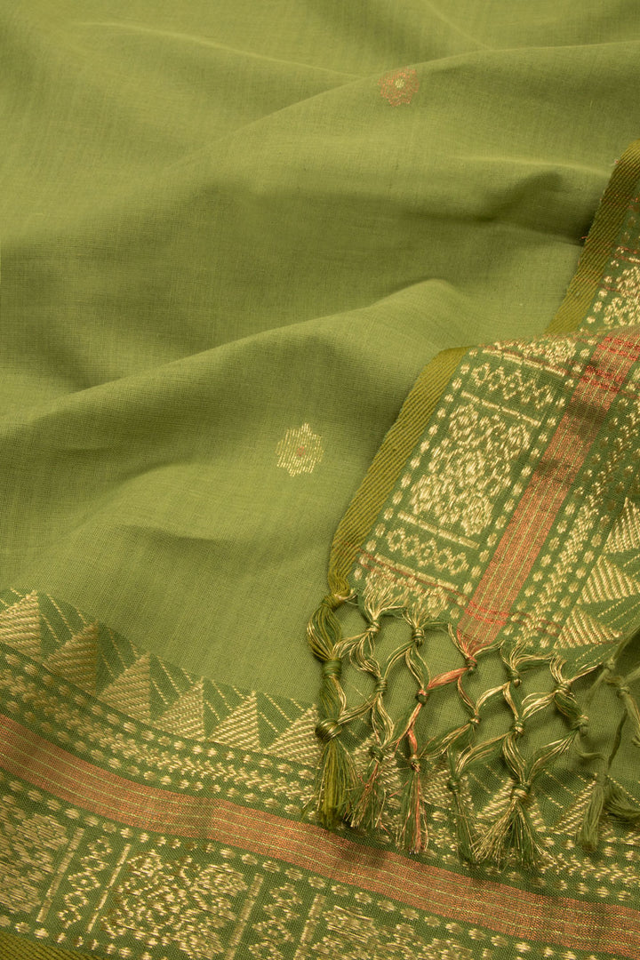 Green Bengal Cotton Saree - Avishya
