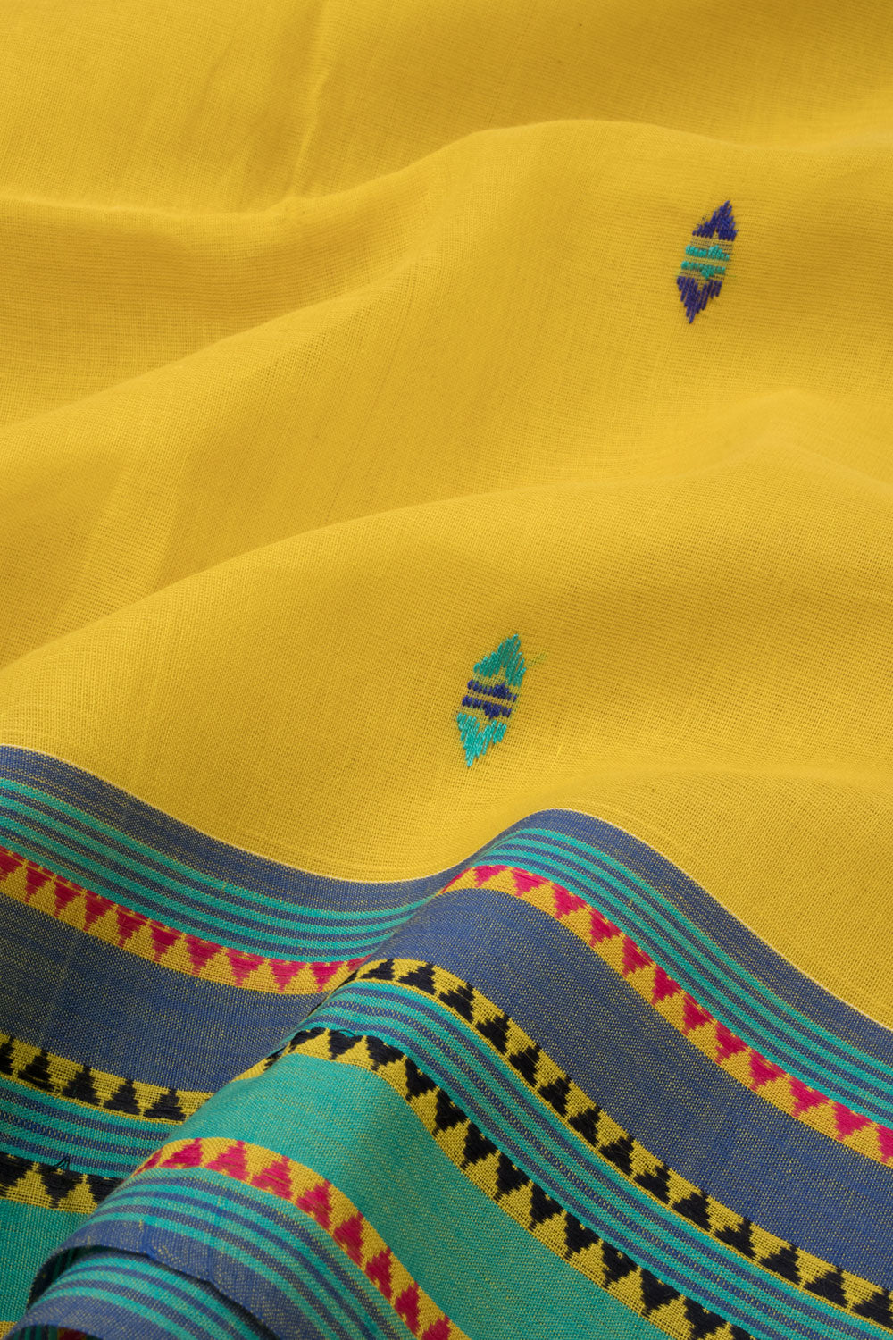 Yellow Bengal Cotton Saree - Avishya