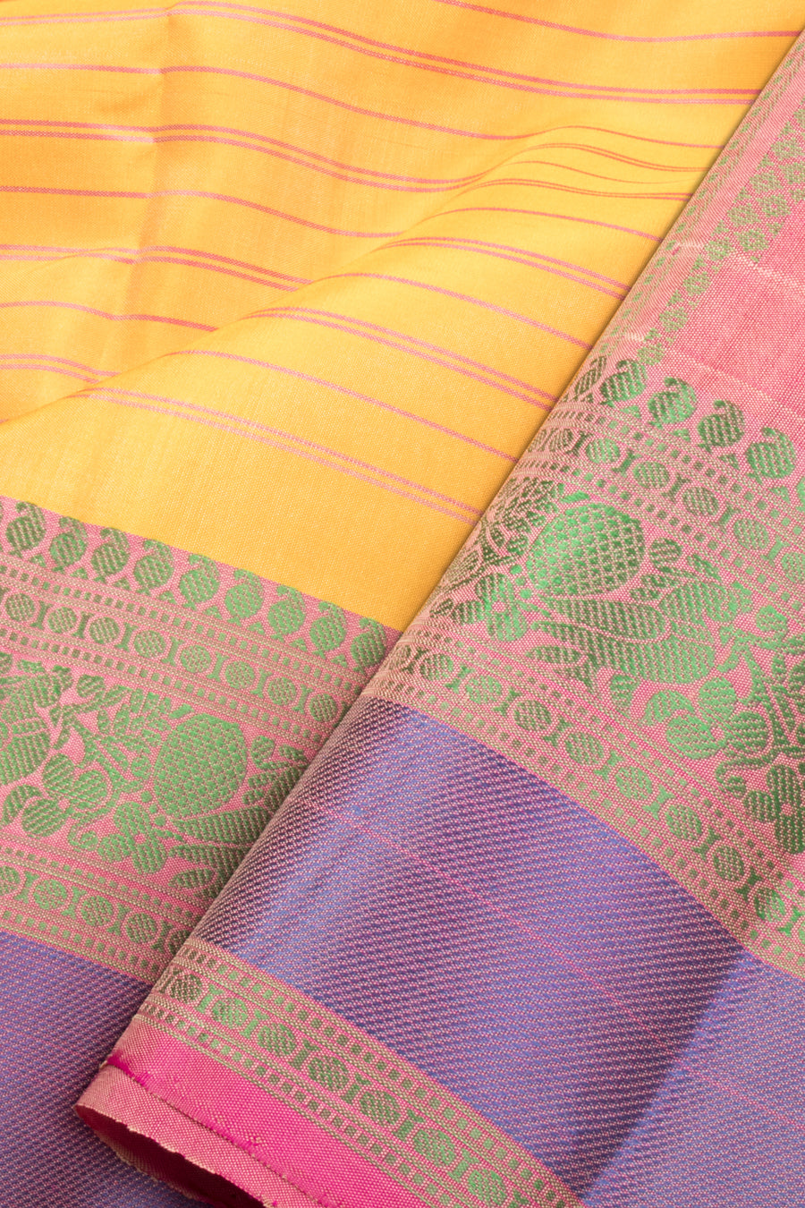 Summer Yellow Thread work Kanjivaram Silk Saree-Avishya