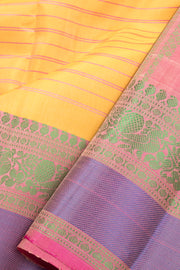 Summer Yellow Thread work Kanjivaram Silk Saree-Avishya
