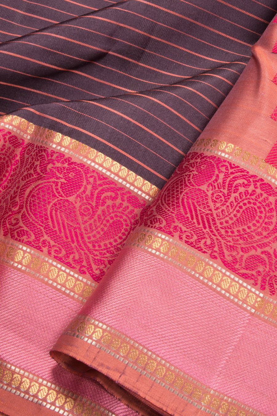 Rasin Purple Thread work Kanjivaram Silk Saree-Avishya