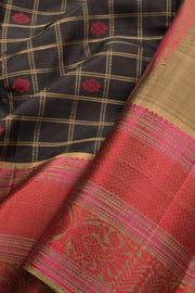 Black Thread work Kanjivaram Silk Saree -Avishya