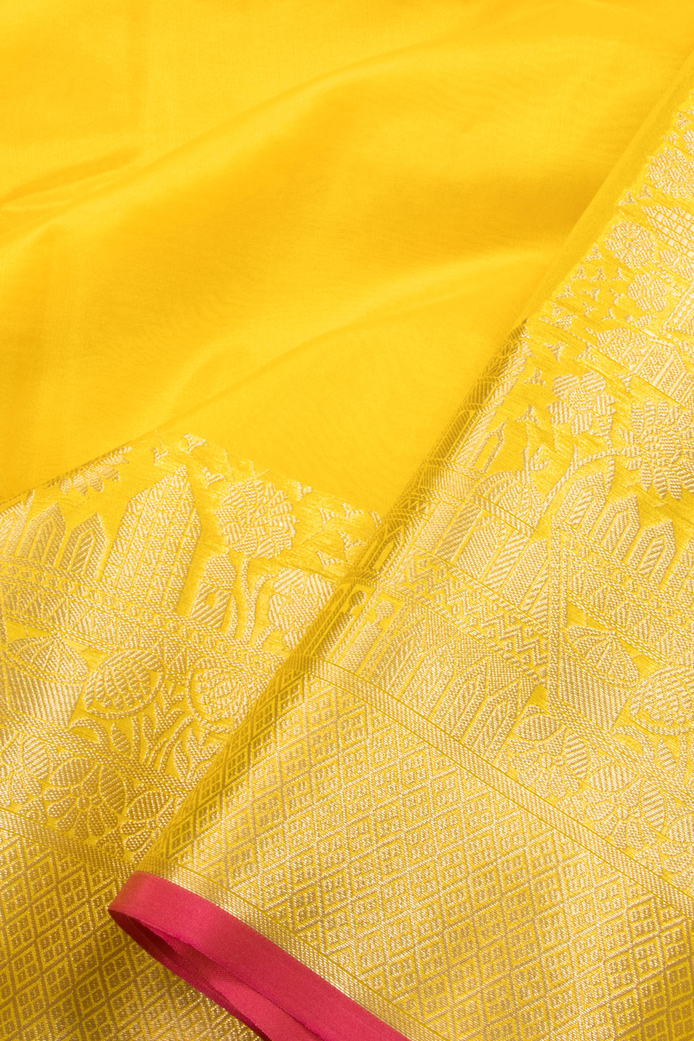 Yellow Handloom Banarasi Organza Ghat Saree - Avishya