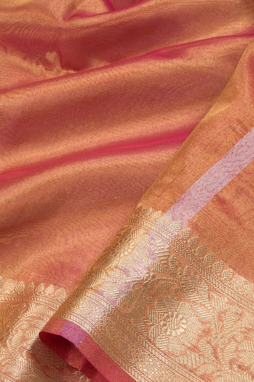 Dual Tone Red Banarasi Tissue Organza Saree - Avishya