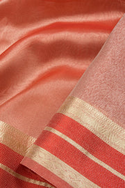 Dual Tone Peach Banarasi Tissue Organza Saree - Avishya