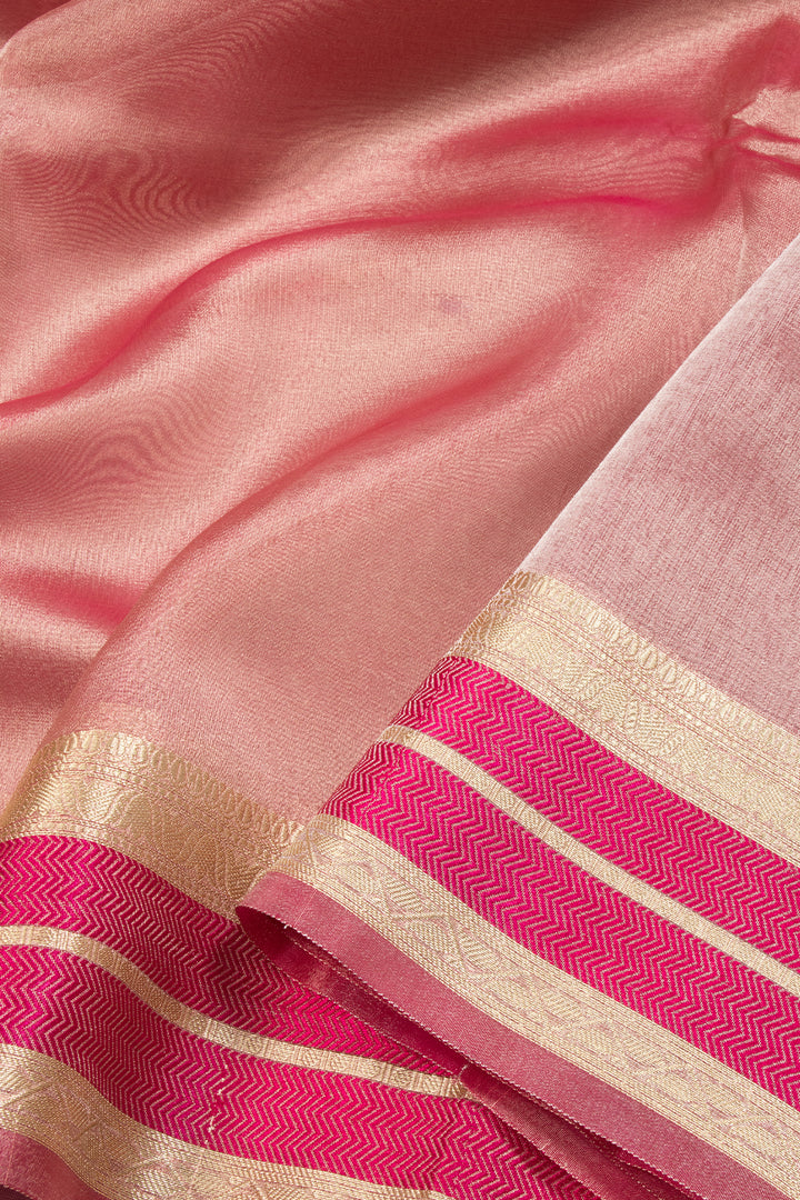 Dual Tone Pink Banarasi Tissue Organza Saree 10067886