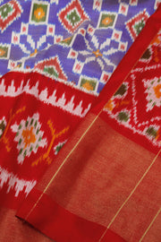 Purple Handloom Pochampally Ikat Silk Saree 10067940