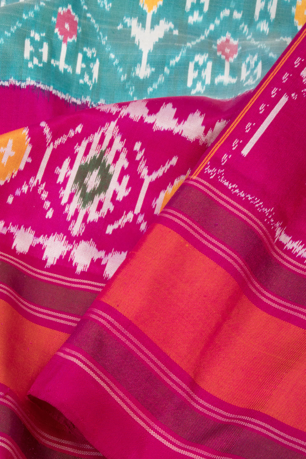 Blue Handloom Pochampally Ikat Silk Saree 10067946