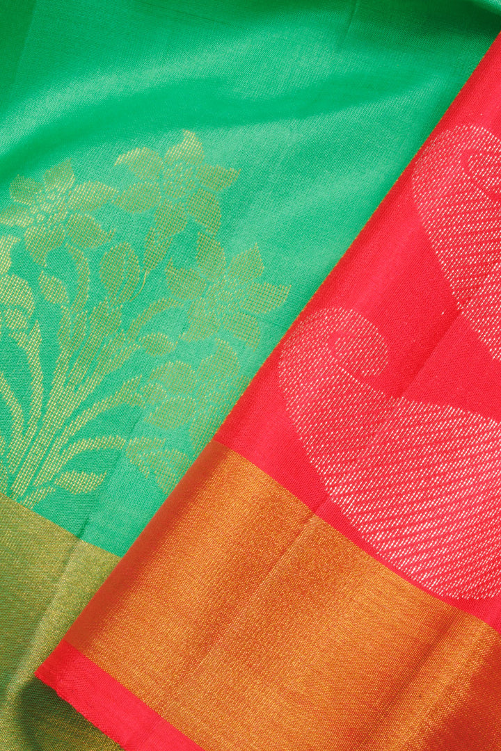Green Kanjivaram Soft Silk Saree - Avishya