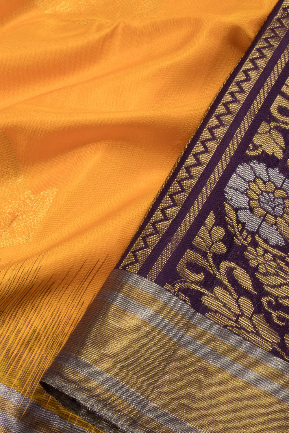 Bright Yellow Kanjivaram Soft Silk Saree - Avishya