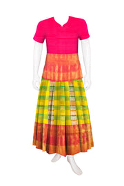 Universal Size Pure Zari Kanchi Pattu Pavadai Material - Avishya