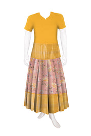 Universal Size Pure Zari Kanchi Pattu Pavadai Material - Avishya