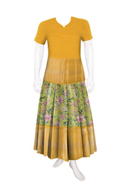 Universal Size Pure Zari Kanchi Pattu Pavadai Material - Avishya