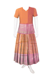 Brown Kanjivaram Pattu Pavadai Material - Avishya