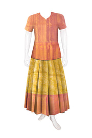 Yellow Kanjivaram Pattu Pavadai Material -Avishya