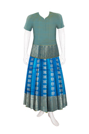 Royal Blue Kanjivaram Pattu Pavadai Material -Avishya