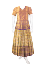 Gold Kanjivaram Pattu Pavadai Material - Avishya