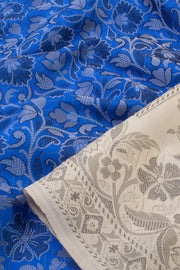 Blue Handloom Himroo Silk Cotton Saree - Avishya