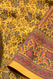 Yellow Handloom Himroo Banana Silk Saree - Avishya