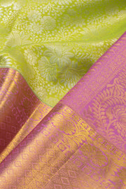 Pure Tissue Silk Bridal Jacquard Korvai Kanjivaram Saree - Avishya