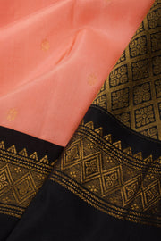 Peach Handloom Gadwal Kuttu Silk Saree - Avishya