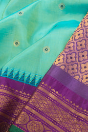 Green Handloom Gadwal Kuttu Silk Saree - Avishya