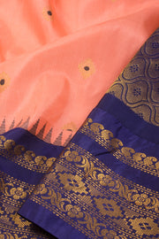 Peach Handloom Gadwal Kuttu Silk Saree - Avishya