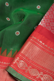 Green Handloom Gadwal Kuttu Silk Saree - Avishya