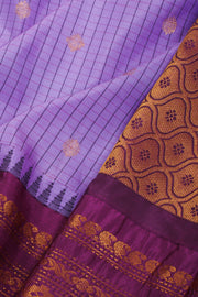 Purple Handloom Gadwal Kuttu Silk Saree - Avishya